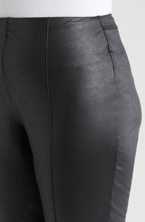 Shop Lyssé Elysse Foiled Stretch Faux Leather Pants In Black