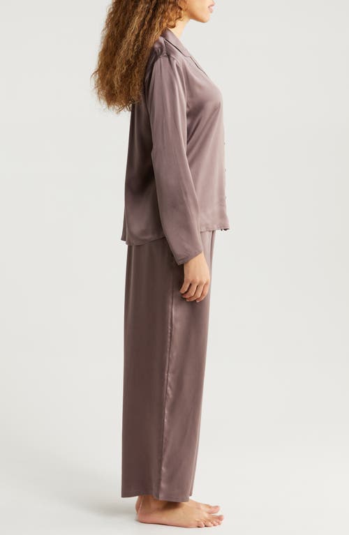 Shop Nordstrom Washable Matte Silk Pajamas In Grey Plum