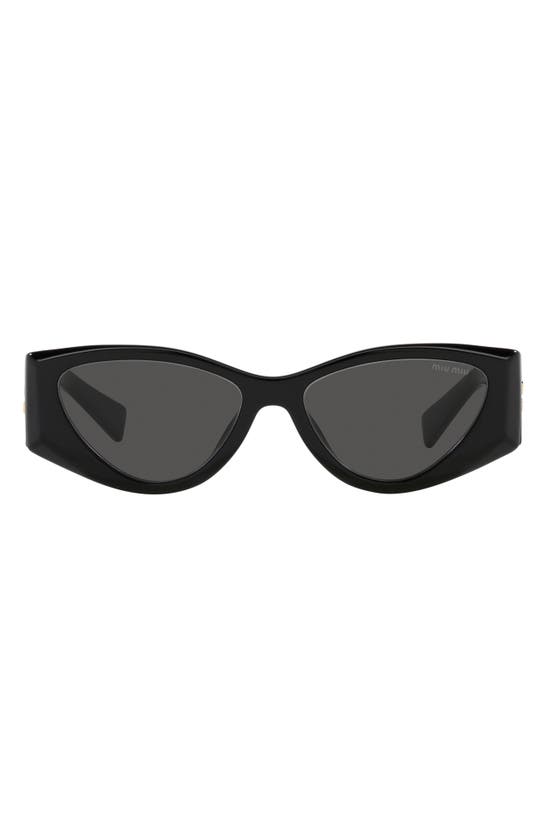 Miu Miu Mu 06ys Monochrome Acetate Cat-eye Sunglasses In Black