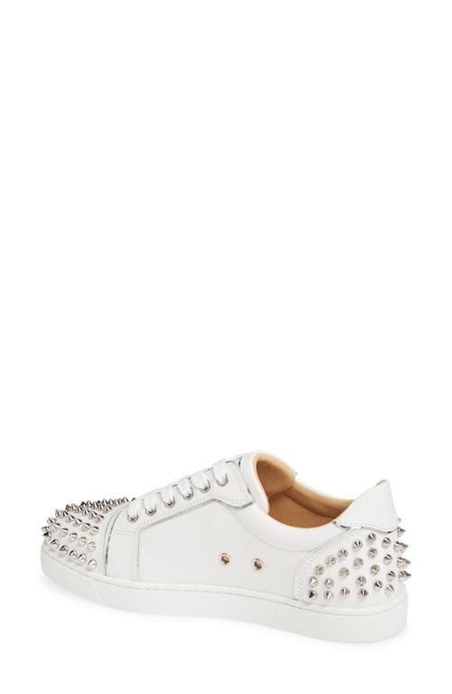 Christian Louboutin Vieira 2 White Leather Sneakers In Bianco/silver