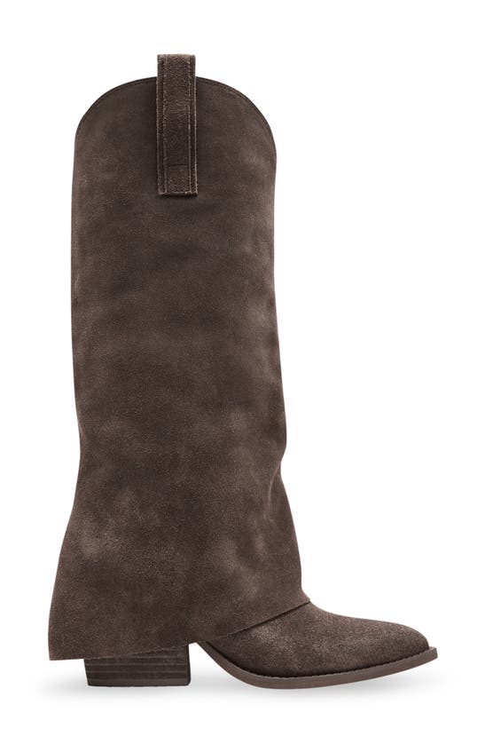 Shop Steve Madden Sorvino Western Boot In Taupe Suede