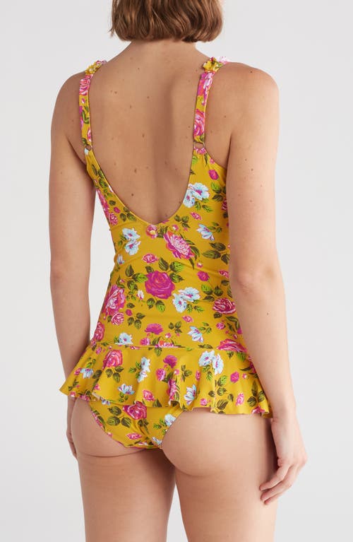 Betsey Johnson Skirted One-piece Swimsuit In Indian Summer Rose