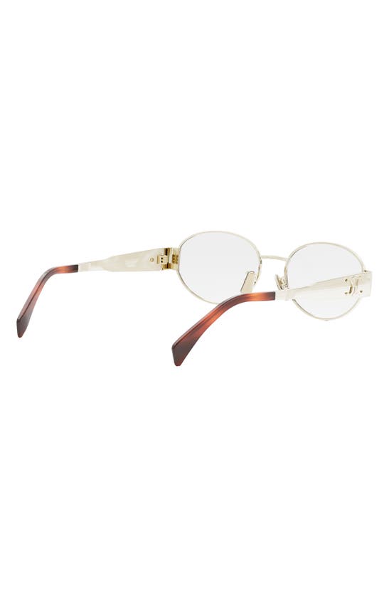 Shop Celine Triomphe 53mm Oval Optical Glasses In Shiny Endura Gold