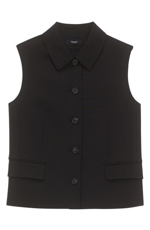 Theory Tailored Wool-blend Vest In Black