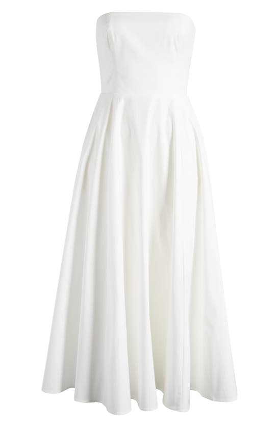 Shop Reformation Astoria Strapless Stretch Midi Dress In White