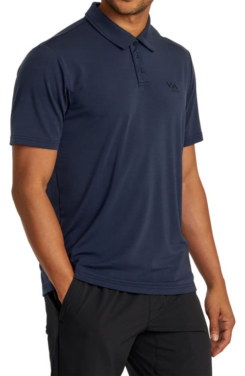 Shop Rvca Balance Performance Polo In Indigo