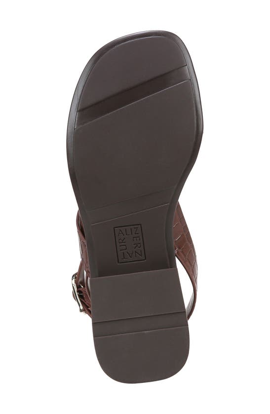 Naturalizer Birch Ankle Strap Sandals In Cappuccino Croco Faux Leather