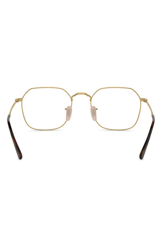 Shop Ray Ban Ray-ban Jim 51mm Irregular Optical Glasses In Gold Flash