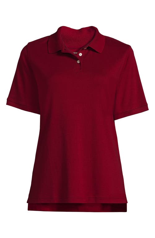 Lands' End School Uniform Short Sleeve Interlock Polo Shirt In Garnet