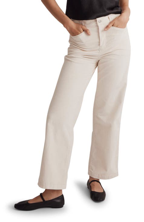 Camel High-rise corduroy extra-long trousers