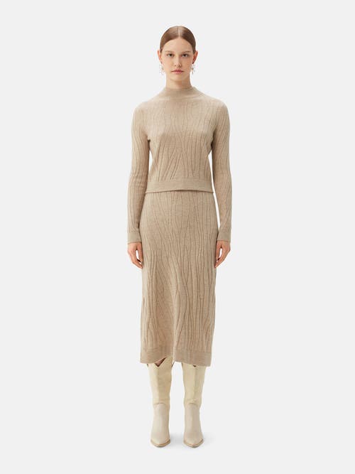 Gobi Mongolian Cashmere Organic Color Cropped High Neck Cashmere Sweater In Warm Grey