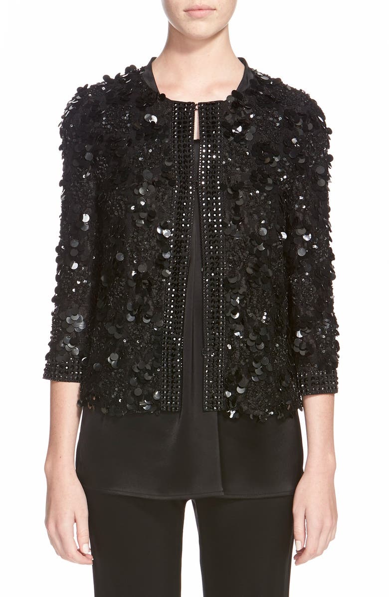 St. John Collection Hand Beaded Lace Jacket | Nordstrom