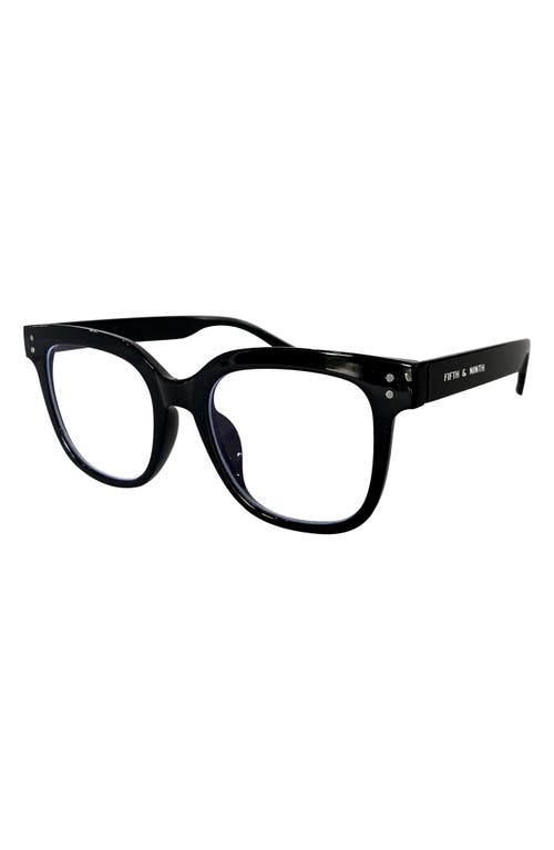 Draper 49mm Square Blue Light Blocking Glasses in Black