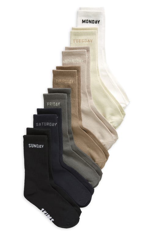 Assorted 7-Pack Days of the Week Socks in Neutral Multi