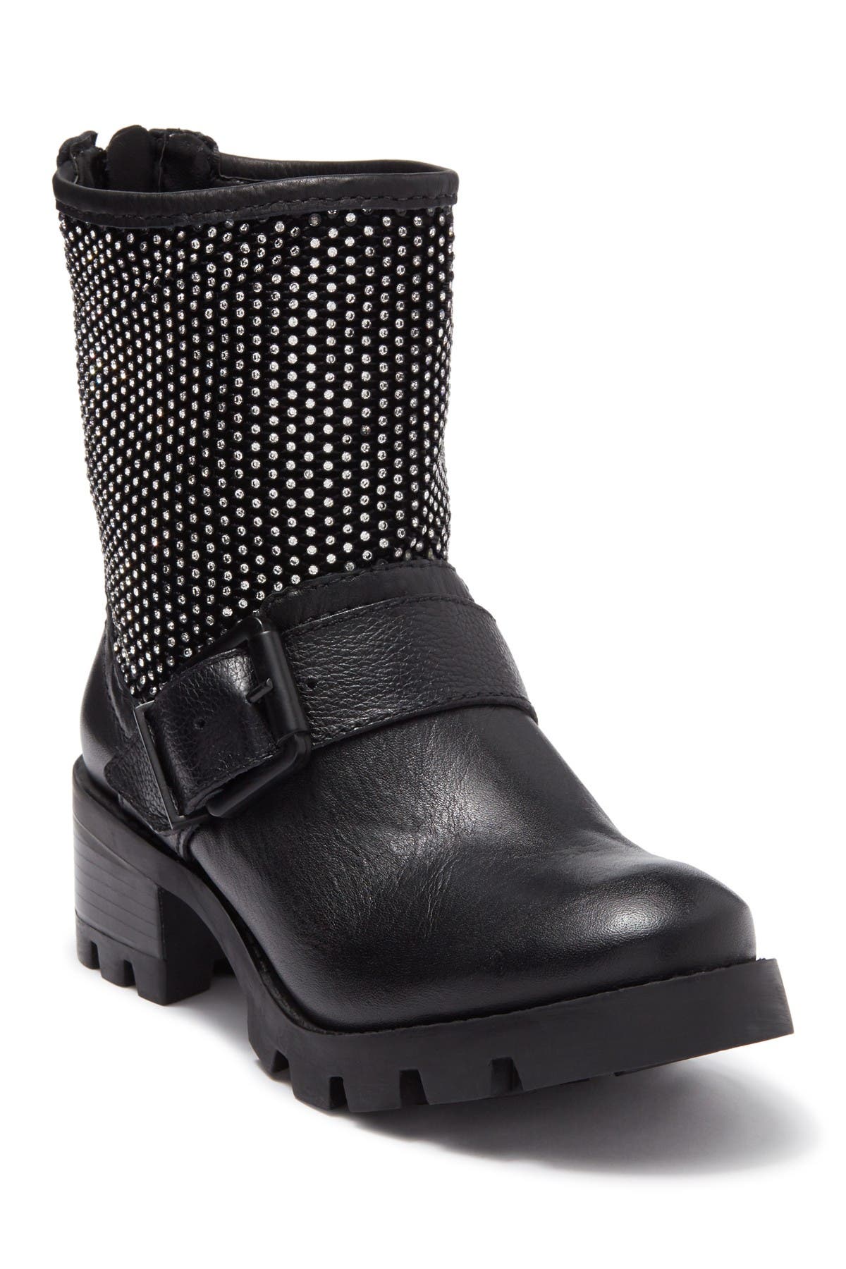 Galena Studded Leather Moto Boot 