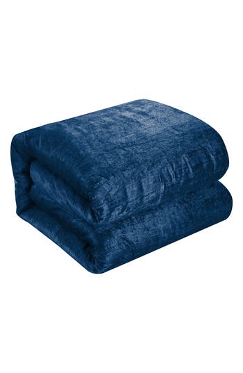 Shop Inspired Home Velvet 8-piece Comforter Set In Navy