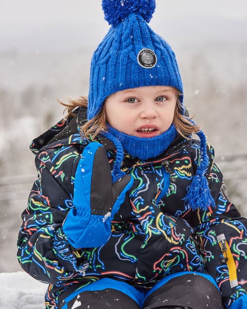 Deux Par Deux Kids Unisex Solid Mittens Navy In Dress Blue