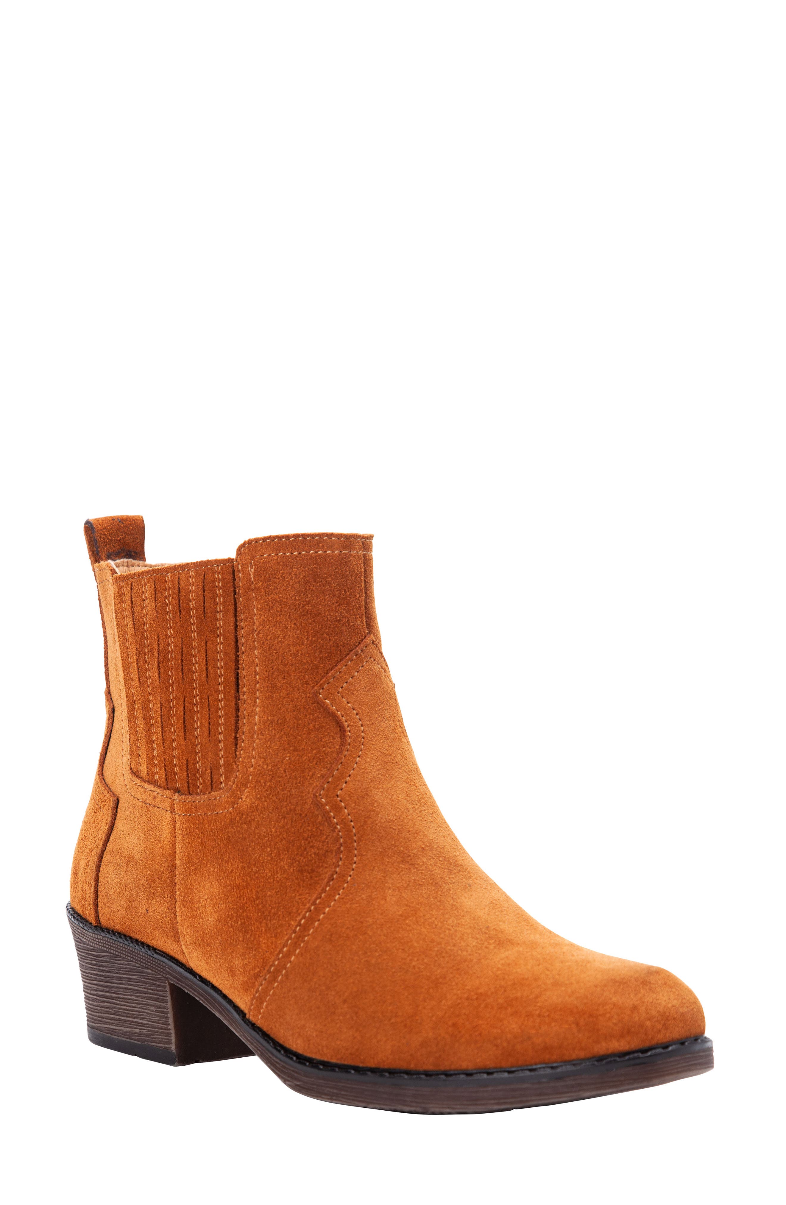 orange brown booties