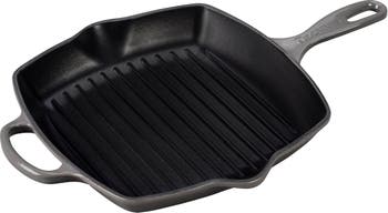 Buy the LE CREUSET 10 Inch Square Grill Skillet 2 Spout Cast Iron Green  Enamel France
