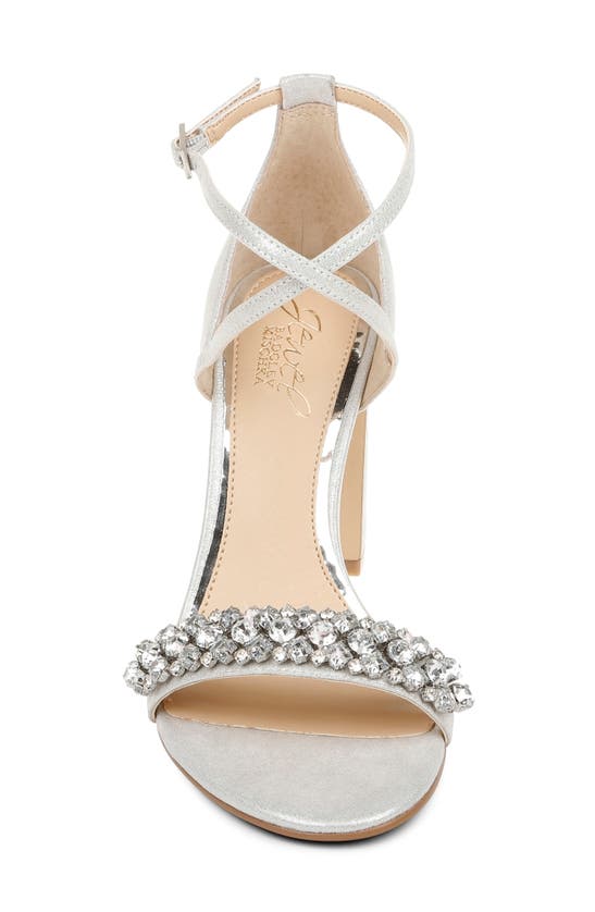 Jewel Badgley Mischka Women's Penny Crisscross Strap Block Heel Evening Sandals In Silver