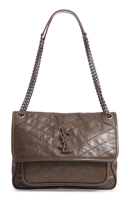 Shop Saint Laurent Medium Niki Leather Shoulder Bag In Faggio
