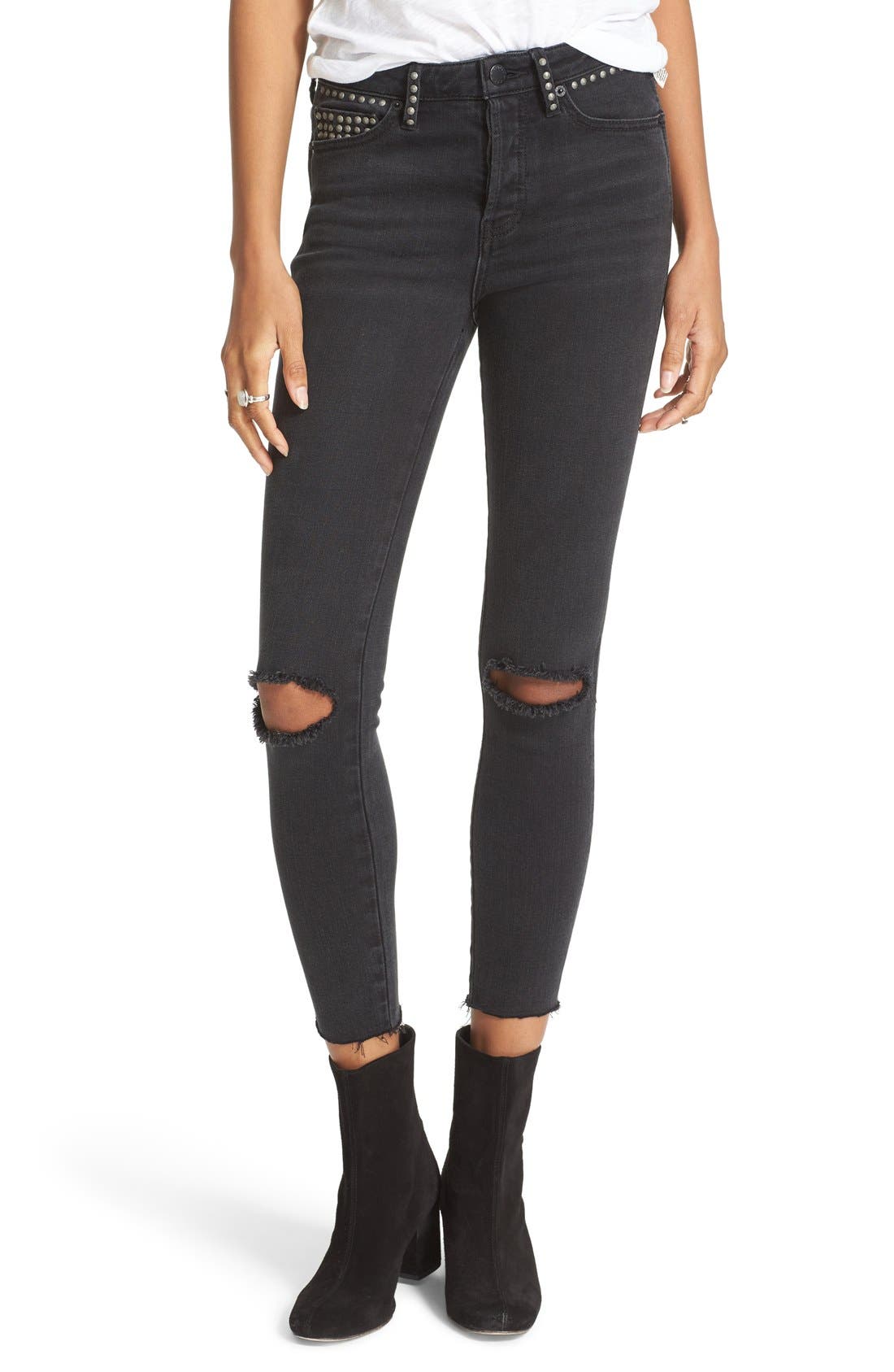 free people ripped skinny jeans