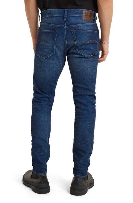 Shop G-star 3301 Slim Fit Jeans In Worker Blue Faded
