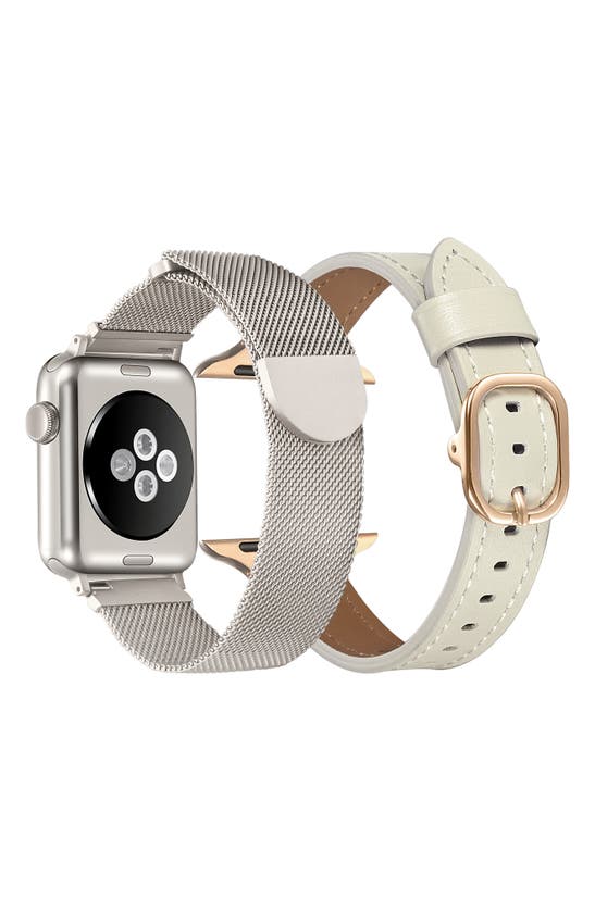 Shop The Posh Tech Assorted 2-pack Apple Watch® Watchbands In White / Starburst