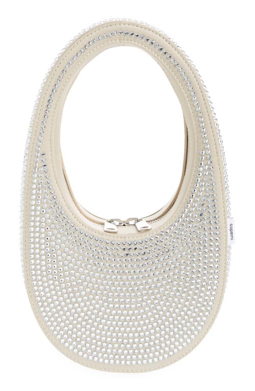 Coperni Mini Swipe Crystal Embellished Bag in Beige at Nordstrom