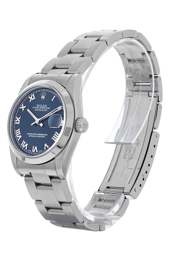 Shop Watchfinder & Co. Rolex  Mid-size Datejust Bracelet Watch, 31mm In Blue/silver
