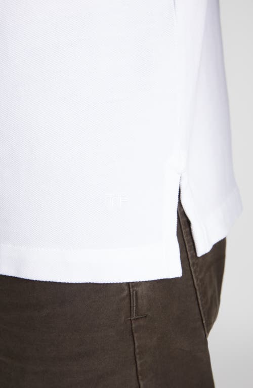 Shop Tom Ford Short Sleeve Cotton Piqué Polo In Aw002 White