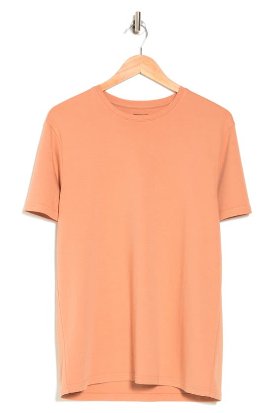 14th & Union Short Sleeve Interlock T-shirt In Tan Cork