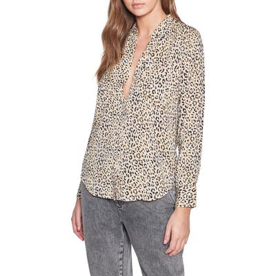 Current/elliott The Derby Leopard Shirt, (fits like 6-8 US) - Beige