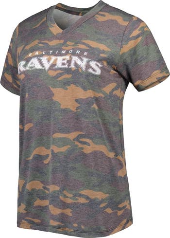 Majestic Threads Women s Majestic Threads Lamar Jackson Camo Baltimore Ravens Name Number V Neck Tri Blend T Shirt Nordstrom