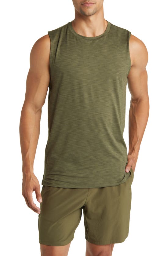 Zella Perform Training Tank In Olive Night