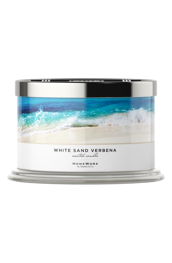 Homeworx White Sand Verbena Four-wick Scented Candle In Blue