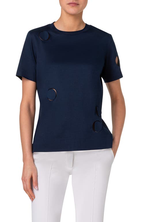 Shop Akris Punto Dot Cutout Cotton T-shirt In Ink