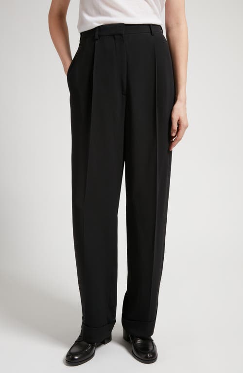 The Row Tor Pleated Cady Pants Black at Nordstrom,