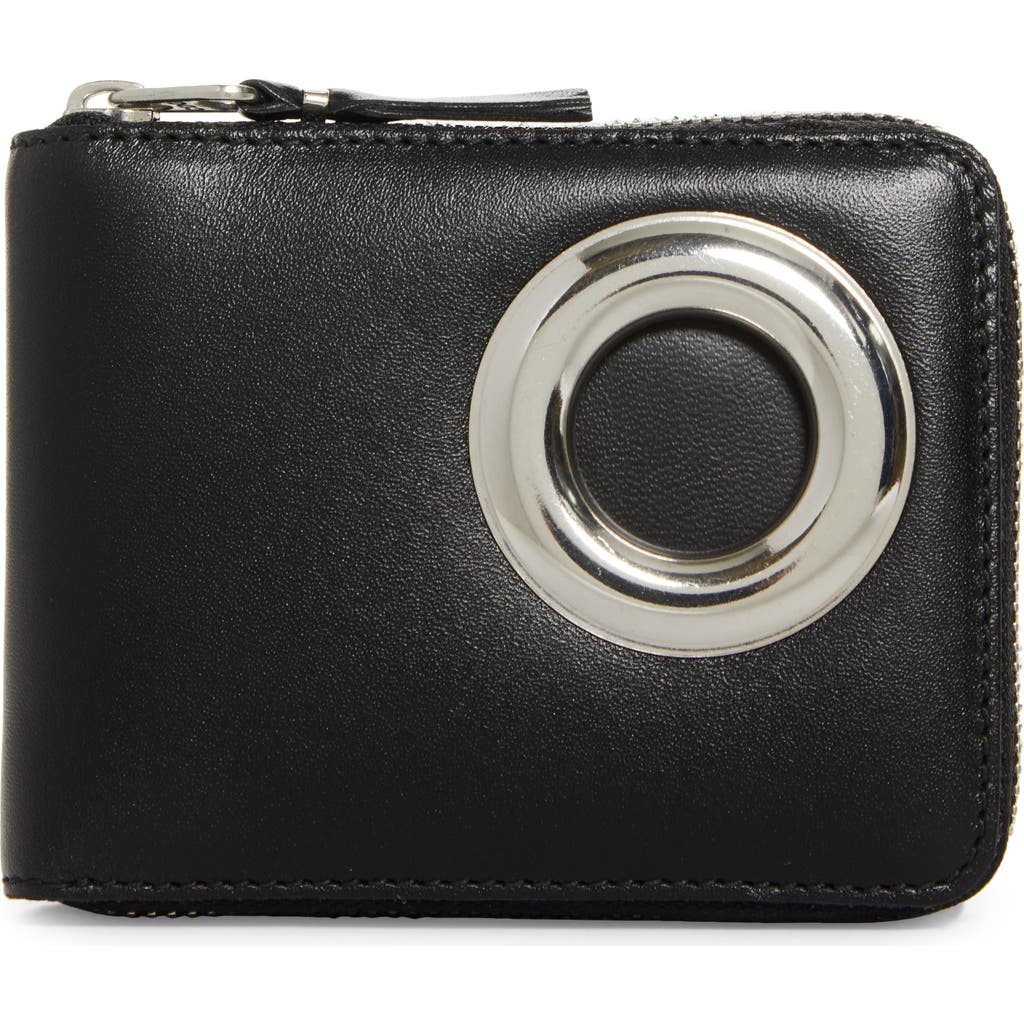Comme Des Garçons Black Silver Eyelet Wallet In Black