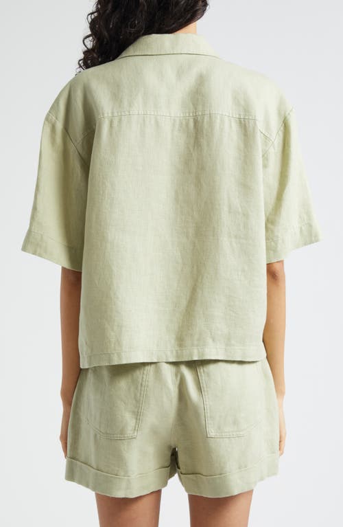 Shop Atm Anthony Thomas Melillo Heavyweight Linen Camp Shirt In Morning Mist