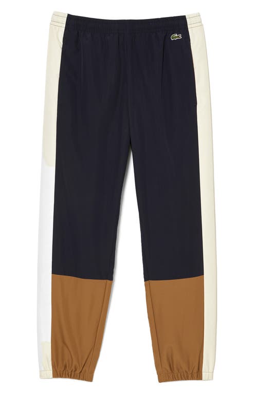 Lacoste Regular Fit Colorblock Athletic Pants In Rhi Abimes/cookie-laponie