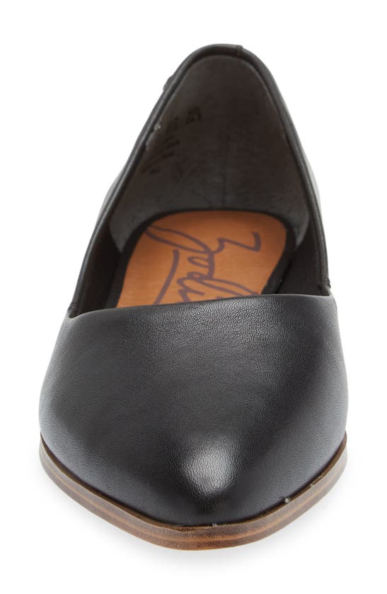 Zodiac Hill Pointy Toe Flat In Black Leather
