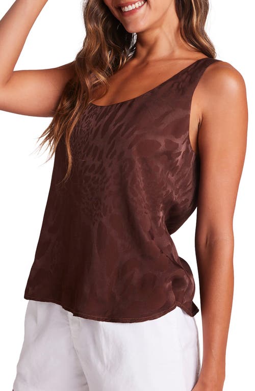 Shop Bella Dahl Scoop Neck Satin Damask Tank In Cafe Noir