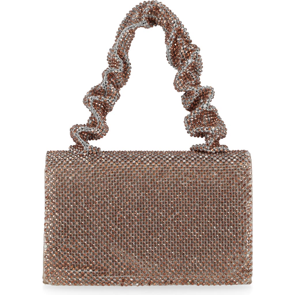 Shop Jessica Mcclintock Carla Top Handle Rhinestone Bag In Bronze