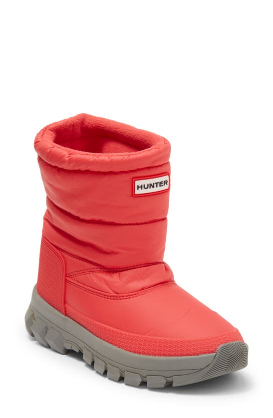 Hunter Original Waterproof Insulated Short Snow Boot In Red Chill