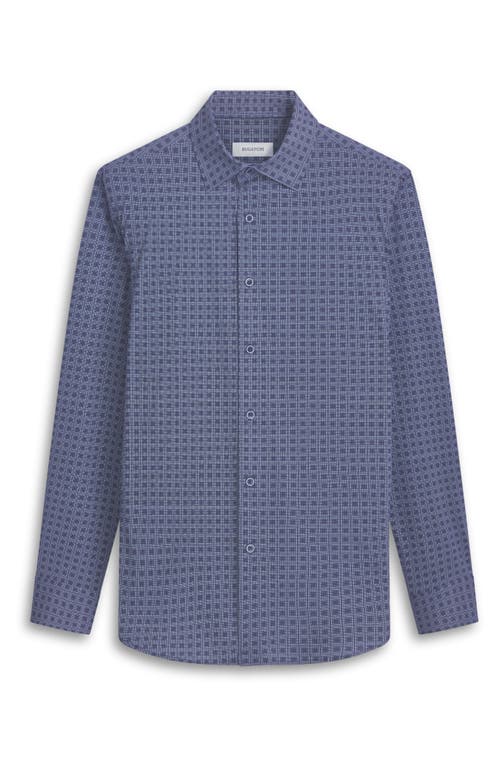 Shop Bugatchi James Ooohcotton® Check Print Button-up Shirt In Navy