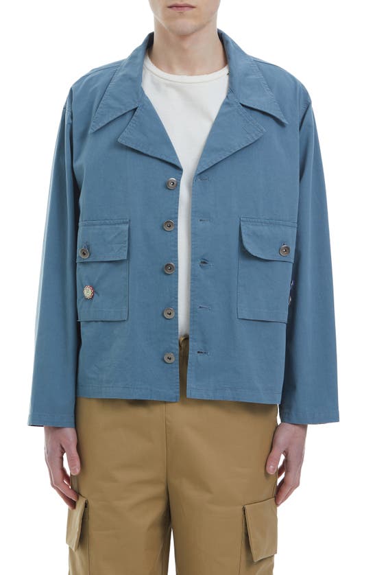 Shop Found Patina Cotton Utility Jacket In Vintage Blue