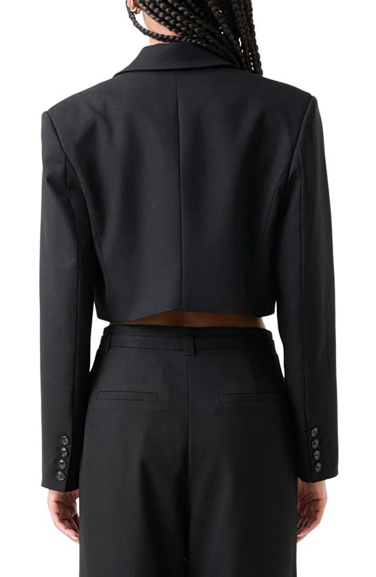 Grey Lab Oversize Crop Blazer In Black