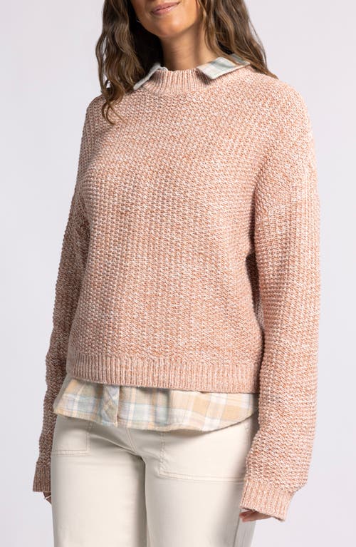 Shop Thread & Supply Mena Marled Cotton Sweater In Marled Macchiato