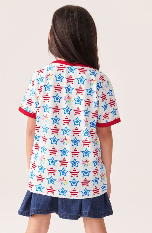 Little Bird Kids' Super Sparkler Appliqué Cotton Graphic T-shirt In White
